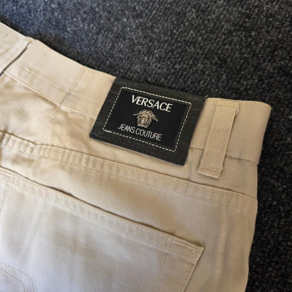Versace Jeans Couture Mens Beige Cotton Twill Straight Leg Pants Italy 44 58